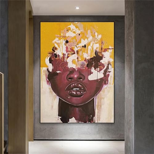 Toile femme noire KEBIA art mural pour bureau et salle de lecture