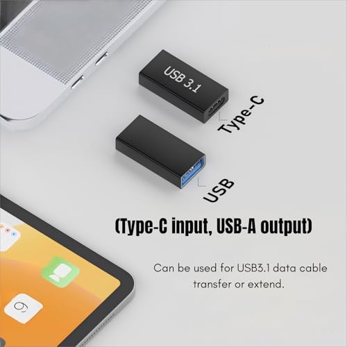 Adapter USB C na USB 3.1, gniazdo USB C 10 Gbps na gniazdo USB 3.1 A, konwerter do podłączenia dwóch wtyczek, wtyczka przedłużająca
