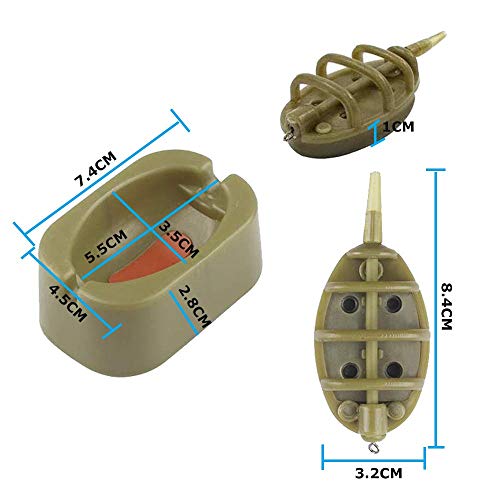 10 Pieces Fishing Inline Method Feeder with Quick Release Mould, for Carp Fishing 15g 20g 25g 35g 30g 40g 50g 60g (Brown) - Image 2