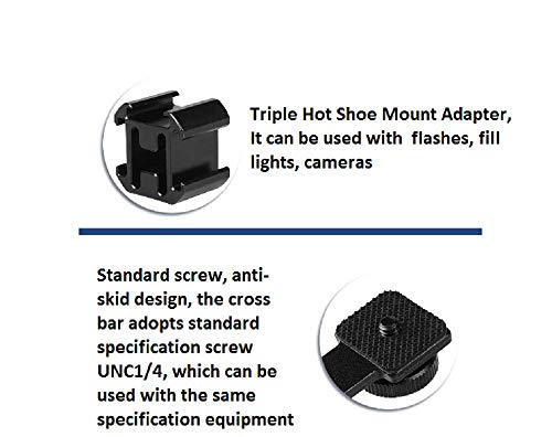 Eidyer Dreifach-Blitzschuh-Adapter, Konverter, 3-in-1 Fülllicht-Mikrofon-Befestigungshalterung, Kamerablitz, Blitzschuh… – Bild 4