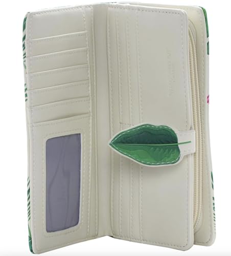 Shag Wear Tropical Paradise Bird Jungle Large Animal Wallet for Women and Teen Girls Vegan Faux Leather Beige 7"4