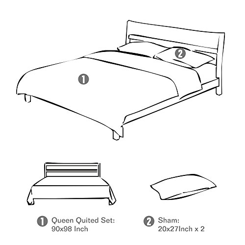 Travan 3-Piece Queen Quilt Sets With Shams Oversized Bedding Bedspread Reversible Soft Coverlet Set, Queen Size #TOP5