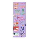Motivational Yoga Mat, Purple with Positive Affirmations, Stay Fearless Design, Extra Long Exercise Mat