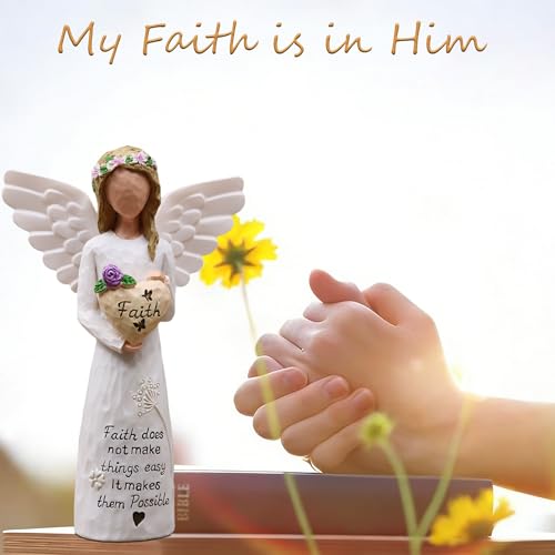 Figura religiosa de resina para mujer con mensaje de fe miniatura 2