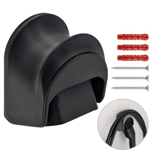 3disto Wandhalterung für Typ 2 Stecker und Ladekabel mit Schwenkmechanismus (Kabelbinder oder Schrauben) | Made in Germany | passend für alle Typ 2 Stecker | in 3 Farben (schwarz mit Schrauben/Dübel)