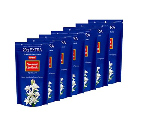 Image of Moksh Swarna Rajni Gandha Agarbatti- Premium Long-Lasting Incense Sticks with Rajnigandha Fragrance for Puja, Meditation & Home Fragrance