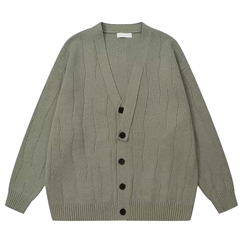 Men Vintage Knitwear Button Cardigans V Neck Buttons Cardigan With Pockets Slim Fit Casual Knitted Sweater