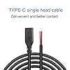 USB Type-C Pigtail Cable Extension Power Cable 22AWG 5V 3A USB-C Plug to 2 Pin Bare Wire Open End Connector for DIY - 1M/3.2FT 5PCS (Type C Female)