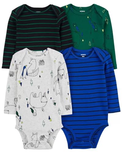Carter's Baby Boys 4-Pack Long-Sleeve Original Bodysuits Solids
