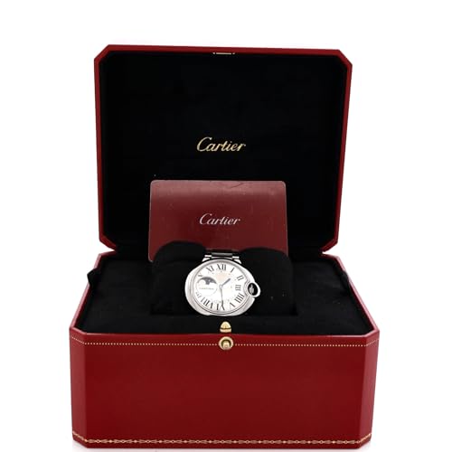 Pre-Loved Ballon Bleu de Cartier Moonphase Automatic Watch Stainless Steel 37, Silver2