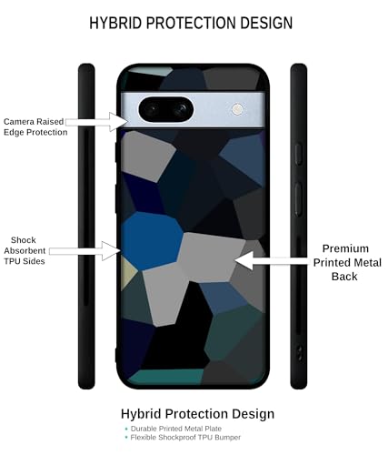 Image of Mathematical Shape Design Premium 2D Printed Metal Back Case Cover for Google Pixel 7A 5G, Multicolor
