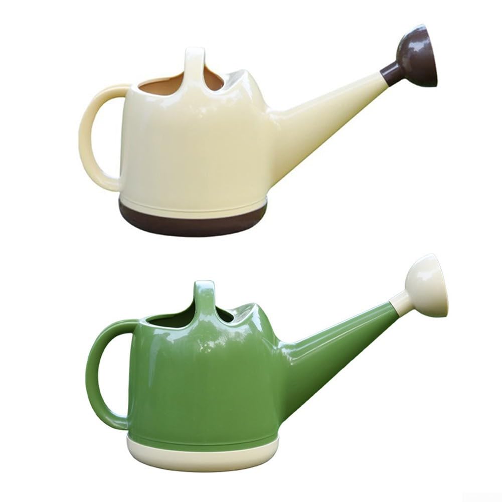 Arrosoir en plastique avec long bec et tête de pulvérisation amovible, capacité de 4 L, outil de jardinage pour plantes d'intérieur et d'extérieur, design adapté aux enfants en beige ou