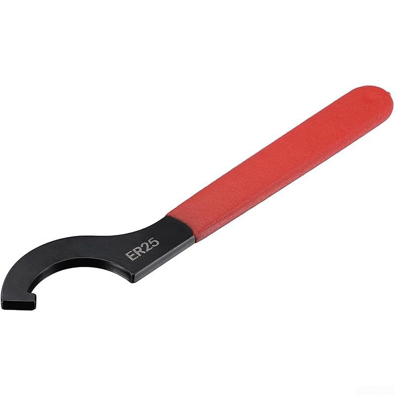 ER25 Spantangsleutel Haaksleutel Koolstofstaal & Antislip Handvat Perfect voor Draaibank Klemmoer Spanner ER25 Er25 Spantantsleutel