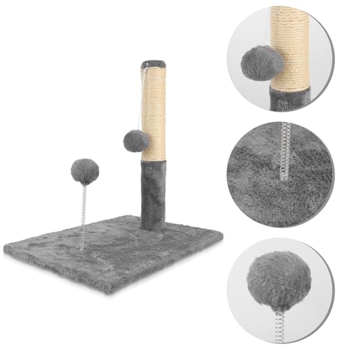 Rascador para gatos Hemoton resistente de sisal gris miniatura 6