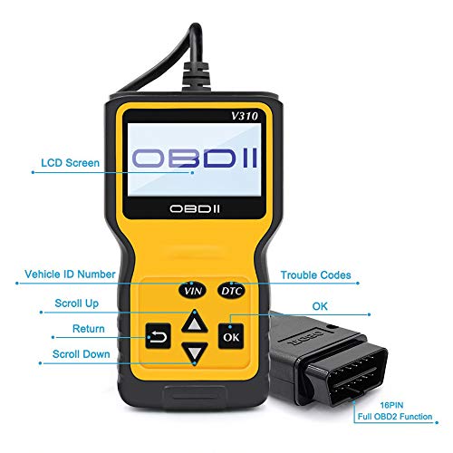 Kebert OBD2 Scanner, Enhanced Universal Car OBD Fault Code Reader Professional OBD Auto Scanner Wired Car Check Engine Light Error Analyzer Diagnostic Scan Tool for All OBD II Protocol Vehicles1996+ - Thumbnail 3