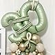 Zahlen Luftballon 30 Salbeigrün, 101 cm XXL Grün Folienballon Zahl 30 für Frauen, Boho Helium Luftballons 30. Geburtstag Deko, Olivgrün Nummer 3 & 0 Geburtstagsdeko Ballon für 30 Jahre Mann Frau