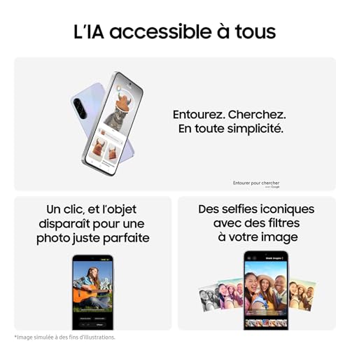Samsung Galaxy A36 5G Smartphone Android Chargeur Secteur Rapide Inclus Smartphone déverrouillé Lavande Version FR - vue 4