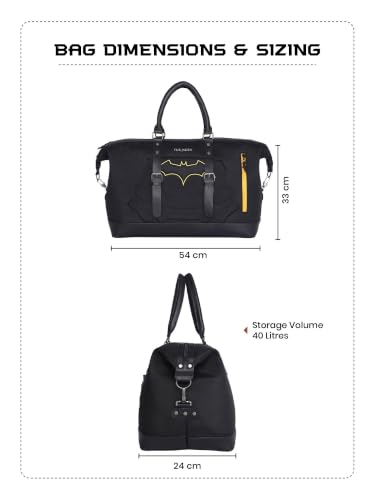 Image of Fur Jaden Batman 40L Canvas Weekender Travel Duffle Cabin Bag with Detachable Shoulder Strap