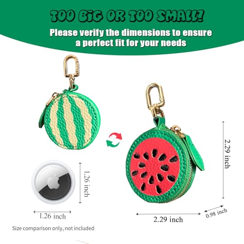Image of 2.36 x 2.36 Inch Watermelon Fruit Bag Charm Cute Mini Coin Purse Keychain,Mini Leather Coin Pouch Change Purse for Backpack Decoration,Coin Watermelon Wallet Gifts for Girl Women