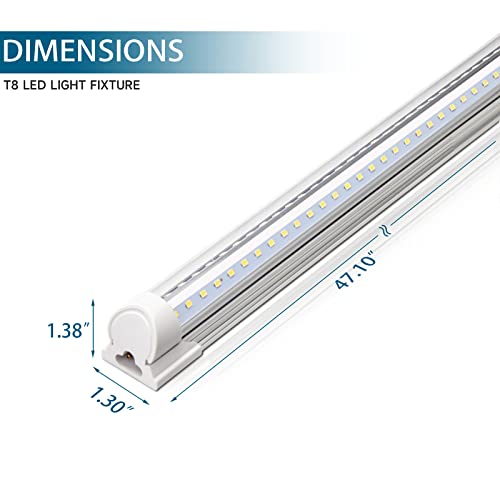 Barrina INWT80401265FC Led Shop Light, 40W 5000Lm 5000K, 4Ft Integrated Fixture, V Shape,T8 Light Tube thumb #6