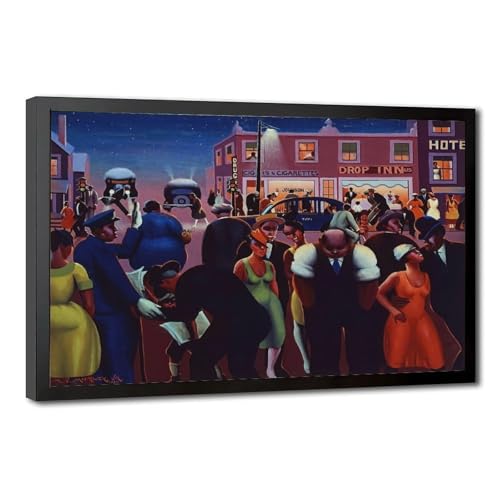 Impression toile Archibald Motley cadre suspendu pour éviter d'encadrer