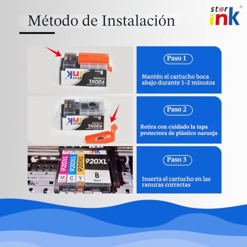 Miniatura 5 de Starink 920XL 920 Compatible con HP 920 XL 920XL Cartuchos de Tinta para HP Officejet 6500A 6500, HP Officejet 6000, HP Officejet 7500A 7500 7000 (2Negro, 2Cian, 2Magenta, 2Amarillo)