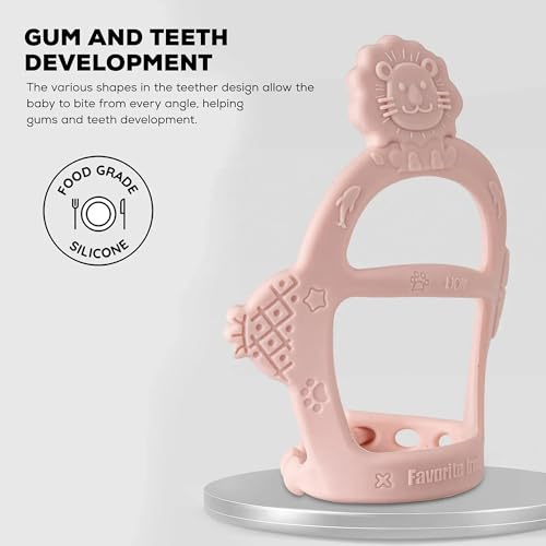 Image of Baybee Baby Soft Toy Wrist Teether | Silicone Baby Chew Gum & Adjustable Teething Toy | 100% Food Grade Silicone & BPA Free Toy for Babies | Teethers for 6 to 12 Months (Pack 2)