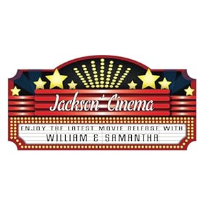 Home theater marquee personalized sign custom product  urban country home decor