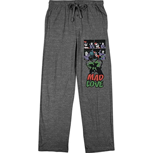 Batman Joker and Harley Mad Love Men's Graphite Heather Sleep Pajama Pants