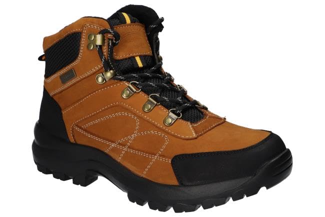 CY58 OCIEPLANE TREKKINGI TRAPERY BUTY ZIMOWE SKÓRZANE MĘSKIE BR 41