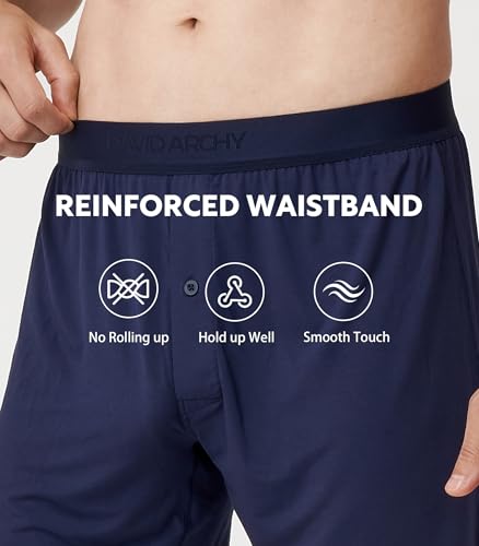 DAVID ARCHY Ultra Soft Modal Underwear Mens Boxer Shorts Loose Breathable Boxers for Men Pack4