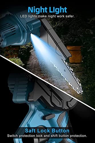 Image of 24V Cordless Chainsaw Procut One Hand Lightweight Portable Battery Operated 4inch Mini Chain Saw for Pruning Tree Branch Wood Cuttingn With 2 Pc Li-ion Chargable Batteries.