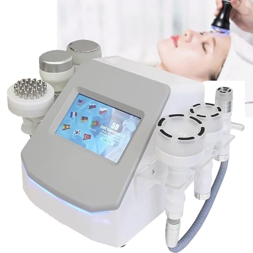 ZHIXUMM Dispositivo EléCtrico MultifuncióN para Moldear El Cuerpo, AnticelulíTico, Rejuvenecedor De Piel por Radiofrecuencia, con 6 Cabezales Funcionales, Ideal para El Hogar Y Salones De Belleza.