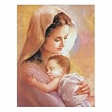 Photo Gallery kit per pittura a mosaico 5d fai da te, con motivo religioso madonna gesù, kit per pittura a mosaico con diamanti rotondi, tela perfetta per decorare le pareti della casa, idea regalo (40 x 50 cm) Photo Gallery kit per pittura a mosaico 5d fai da te, con motivo religioso madonna gesù, kit per pittura a mosaico con diamanti rotondi, tela perfetta per decorare le pareti della casa, idea regalo (40 x 50 cm)
