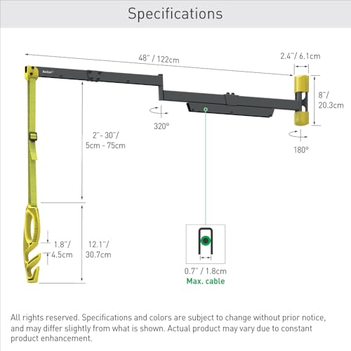 Protector de cable para cargadores de exterior e interior Barkan de 48 pulgadas 6