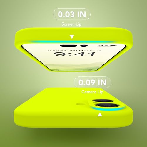 Image of Magnetic for iPhone 16 Case, Compatible with MagSafe, [Screen Protector + Full Camera Protection], Silicone Shockproof Anti-Scratch Protective Phone Case for iPhone 16 6.1 inch,Fluorescent Green