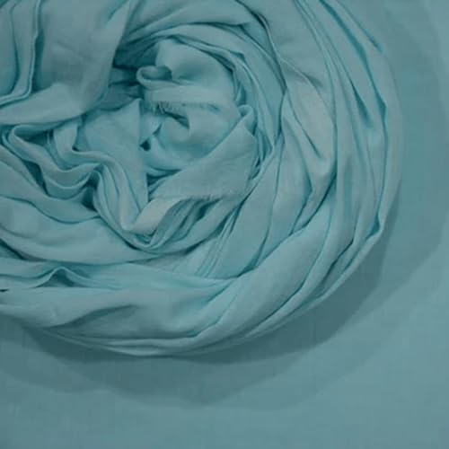 Image of Plain Mulmul Soft Cotton Fabric | Lightweight Breathable Mulmul Cloth | Super Quality Natural Cotton Fabric for Kurta, Dress, Dupatta, Lining & Craft Use (Sky Light, 2.5 Meters)