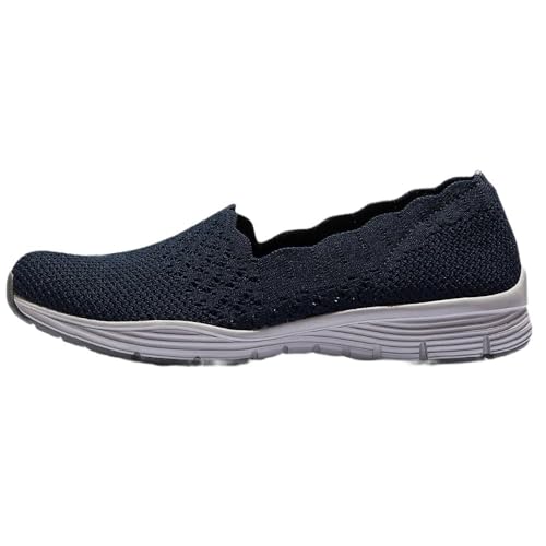 Image of Skechers Women's Seager Stat Scalloped Collar Engineered Skech-Knit Slip-on Classic Fit Loafer