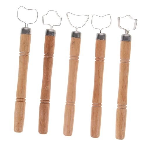 KALLORY 5pcs Clay Sculpting Tools Set for Pottery Craft Easy-Clean Safe Rounded Edges Polymer Clay Modeling Tools