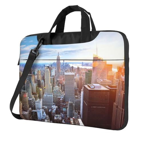 Sac ordinateur portable bandoulière ultra fin au motif imprimé New York City moderne