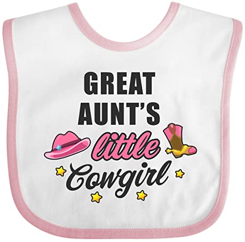 inktastic Great Aunt's Little Cowgirl with Cowgirl Hat and Boots Baby Bib