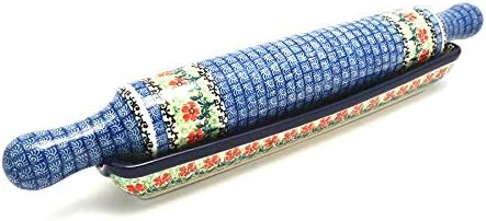 Polish Pottery Rolling Pin with Stand - Maraschino