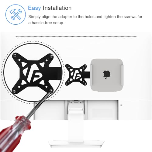 Image of IFCASE Universal Back of Monitor, Monitor Arm Extension Metal VESA Mount Adapter Extender Plate for Mini PC CPU Computer Compatible with Intel NUC (Black) 2 Pack