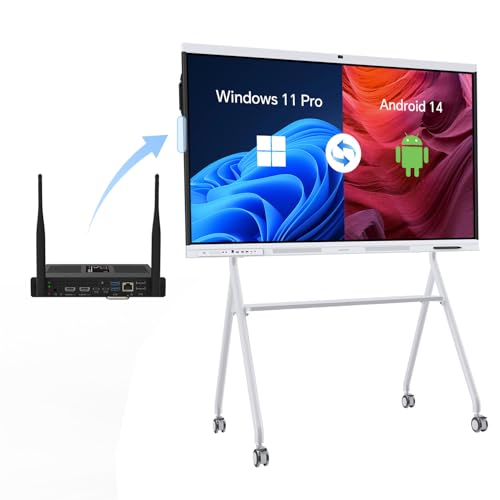 Image of 75-Inch Smart Board with Dual System, 48MP CMOS Sensor 4K UHD Camera, 8 AI Noise-Canceling MicsGoogle EDLA-Certified Android 14 and Windows 11 Pro