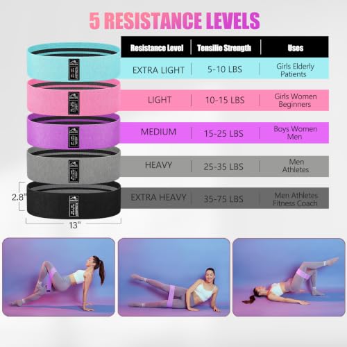 Image of Resistance Bands for Working Out, Exercise Workout Bands for Women & Men, 3 Levels Elastic Stretch Bands for Exercise with Carry Bag for Physical Therapy, Home Fitness, Strength Training, Yoga