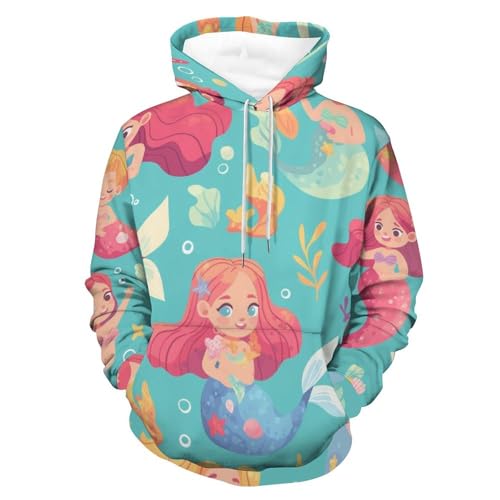 Sweat à Capuche Jolie sirène en Coton Premium - Finitions Précises Taille S