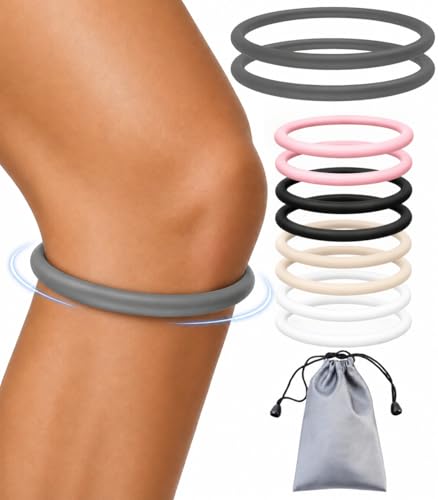 Image of 2PC Patellar Tendon Support Strap,Patella Band for Knee Pain Relief | Basketball, Running, Jumpers Knee, Tennis, Tendonitis, Soccer and Hiking, Women and Men, Silicone,Includes Storage Bag(Grey)