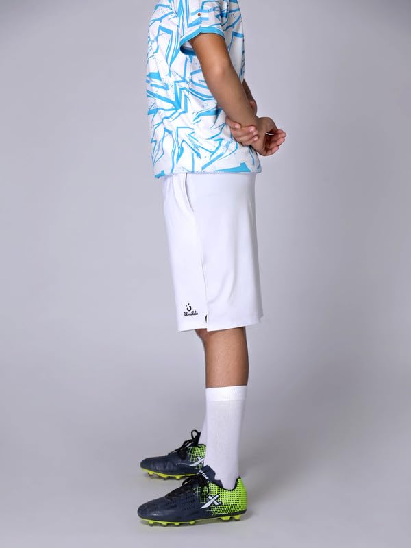 UMILDO Boy's Active Sports Wear Knee Length Solid Polyester Relaxed Fit Shorts_White - Image 4 thumbnail