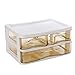 Produktbild Hojkl Schmuckkästen 2/3/4 Schichten Desktop-Make-up Organizer Schubladen Schmuck Container-Speicher-Fall Geschenk (Color : Coffee, Size : 2 Layers)