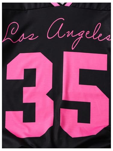 Image of WDIRARA Toddler Girl's Jersey Shirt Number Graphic Tee Short Sleeve V Neck Top